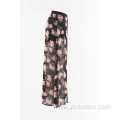 Chiffon print wide trousers